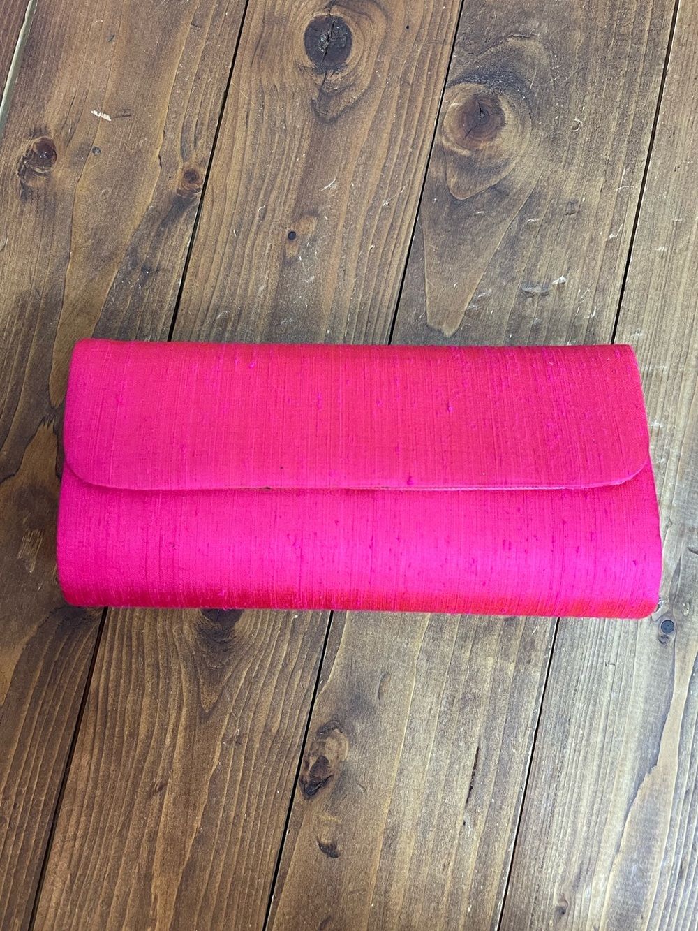 Countess vintage clutch hot pink raw silk small evening bag